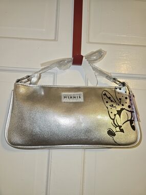 Danielle Nicole Silver Minnie Bow Clutch Disney